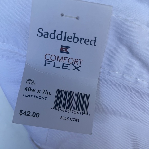 SADDLEBRED Mens 7 Inch White Twill Shorts NEW 40 - Picture 6 of 9